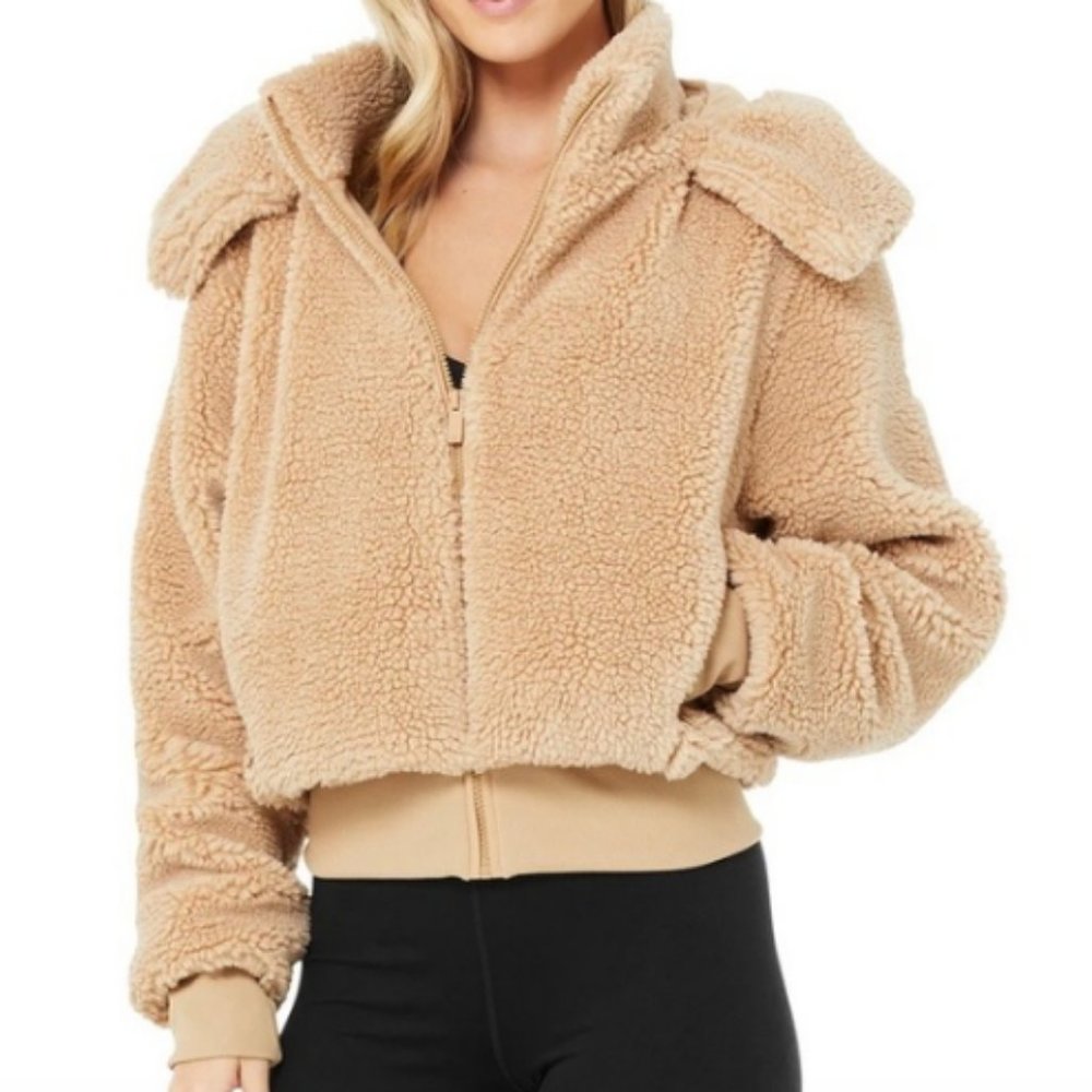NWT Alo Yoga Foxy Sherpa XS Camel Jacket